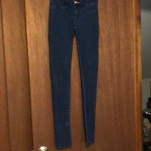 Skinny dark blue stretch jeans